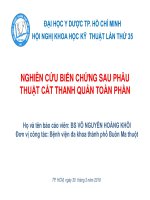 NGHIÊN CỨU BIẾN CHỨNG SAU PHẪU THUẬT CẮT THANH QUẢN TOÀN PHẦN