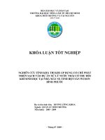 NGHIÊN CỨU TÍNH KHẢ THI KHI ÁP DỤNG CƠ CHẾ PHÁT TRIỂN SẠCH VÀO DỰ ÁN XỬ LÝ NƯỚC THẢI CÓ THU HỒI KHÍ SINH HỌC TẠI NHÀ MÁY SX TINH BỘT SẮN WUSON BÌNH PHƯỚC