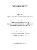 RÈN LUYỆN KỸ NĂNG GIẢI TOÁN HÌNH HỌC BẰNG PHƯƠNG PHÁP TỌA ĐỘ TRONGKHÔNG GIAN CHO HỌC SINH LỚP 12