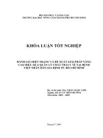 ĐÁNH GIÁ HIỆN TRẠNG VÀ ĐỀ XUẤT GIẢI PHÁP NÂNG CAO HIỆU QUẢ QUẢN LÝ CHẤT THẢI Y TẾ TẠI BỆNH VIỆN NHÂN DÂN GIA ĐỊNH TP. HỒ CHÍ MINH