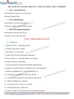 ĐỀ CƯƠNG ôn tập GIỮA học kỳ i ( UNIT 1,2,3) TIẾNG ANH 11 THÍ điểm 