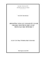 Bồi dưỡng năng lực giải quyết vấn đề cho học sinh trung học cơ sở trong dạy học hình học 9 (Luận văn thạc sĩ)