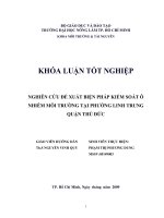 NGHIÊN CỨU ĐỀ XUẤT BIỆN PHÁP KIỂM SOÁT Ô NHIỄM MÔI TRƯỜNG TẠI PHƯỜNG LINH TRUNG QUẬN THỦ ĐỨC