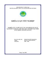 NGHIÊN CỨU VÀ ĐỀ XUẤT CÁC GIẢI PHÁP SẢN XUẤT SẠCH HƠN ÁP DỤNG CHO NHÀ MÁY CHẾ BIẾN HẠT ĐIỀU XUẤT KHẨU SÀI GÒN SACAFA