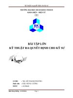 BÀI TẬP LỚN  KỸ THUẬT RA QUYẾT ĐỊNH CHO KỸ SƯ