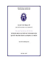 Áp dụng bộ luật dân sự 2015 giải quyết tranh chấp lao động cá nhân 