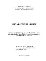 XÂY DỰNG HỆ THỐNG QUẢN LÝ MÔI TRƯỜNG THEO TIÊU CHUẨN ISO 14001:2004 TẠI XÍ NGHIỆP CHẾ BIẾN THỦY SẢN XUẤT KHẨU II