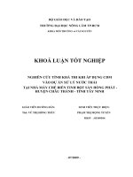 NGHIÊN CỨU TÍNH KHẢ THI KHI ÁP DỤNG CDM VÀO DỰ ÁN XỬ LÝ NƯỚC THẢI TẠI NHÀ MÁY CHẾ BIẾN TINH BỘT SẮN HỒNG PHÁT - HUYỆN CHÂU THÀNH - TỈNH TÂY NINH