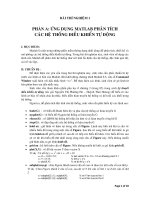 ỨNG DỤNG MATLAB TRONG HỆ THỐNG ĐIỀU KHIỂN TỰ ĐỘNG