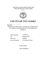 Một số giải pháp nâng cao hiệu quả kinh doanh tại công ty CP thương mại và vận tải Sông Đà -Sotraco