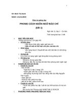 Giáo án dạy học Phong cách ngôn ngữ báo chí