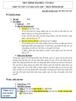 TIẾN TRÌNH TÌM HIỂU VĂN BẢN NHÌN VỀ VỐN VĂN HÓA DÂN TỘC