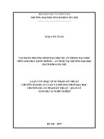 Vận dụng phương pháp dạy học dự án trong dạy học môn giáo dục quốc phòng   an ninh tại trường đại học bách khoa hà nội 