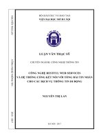 Công nghệ RESTful web services và hệ thống cổng kết nối với tổng đài tin nhắn cho các dịch vụ thông tin di động 