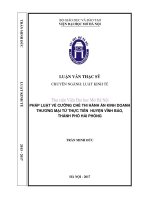 Pháp luật về cưỡng chế thi hành án kinh doanh thương mại từ thực tiễn huyện vĩnh bảo, thành phố hải phòng 