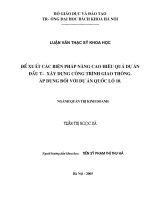 Đề xuất các biện pháp nâng cao hiệu quả dự án đầu tư xây dựng công trình giao thông  áp dụng đối với dự án quốc lộ 10 