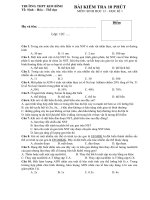 Đề kiểm tra 10 phút Sinh 12 Chương I: Cơ chế di truyền và biến dị