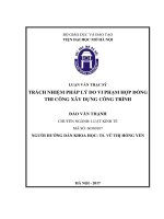 Trách nhiệm pháp lý do vi phạm hợp đồng thi công xây dựng công trình 