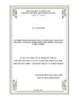 Các biện pháp đảm bảo chất lượng đào tạo ở các trường cao đẳng nghề trong hệ thống giáo dục nghề nghiệp 