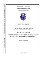 NGHIÊN cứu tối ưu QUY TRÌNH sản XUẤT vắc XIN RUBELLA bán THÀNH PHẨM tại VIỆT NAM 