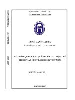 Bảo đảm quyền và lợi ích của lao động nữ theo pháp luật lao động việt nam 
