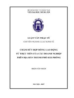 CHẤM dứt hợp ĐỒNG LAO ĐỘNG từ THỰC TIỄN của các DOANH NGHIỆP TRÊN địa bàn THÀNH PHỐ hải PHÒNG 