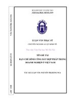 Hạn chế đình công bất hợp pháp trong doanh nghiệp ở việt nam 