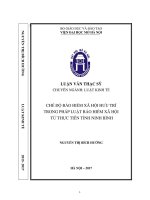 Chế độ bảo hiểm hưu trí trong pháp luật bảo hiểm xã hội từ thực tiễn tỉnh ninh bình 