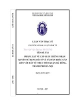 PHÁP LUẬT về cấp GIẤY CHỨNG NHẬN QUYỀN sử DỤNG đất ở và tài sản KHÁC gắn LIỀN với đất từ THỰC TIỄN QUẬN hà ĐÔNG, THÀNH PHỐ hà nội 