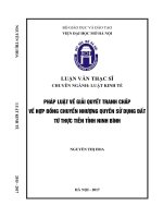 Pháp luật về giải quyết tranh chấp về hợp đồng chuyển nhượng quyền sử dụng đất từ thực tiễn tỉnh ninh bình  