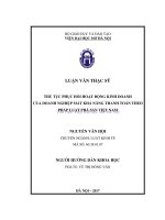 Thủ tục phục hồi hoạt động kinh doanh của doanh nghiệp mất khả năng thanh toán theo pháp luật phá sản việt nam 