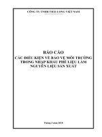 Báo cáo xin cấp phép Nhập khẩu phế liệu nhựa Thái Long