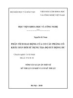 Phân tích dao động của cơ cấu phẳng có khâu đàn hồi sử dụng tọa độ suy rộng dư (tt) 