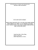 skkn phân tích chuyên sâu các bài toán điển hình phần động lực học và các định luật bảo toàn nhằm nâng cao chất lượng bồi dưỡng học sinh giỏi THPT 