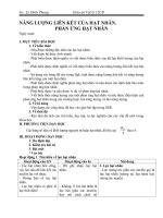 Giáo án Vật lý 12 bài 36: Năng lượng liên kết của hạt nhân và phản ứng hạt nhân