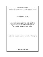 Quản lý dịch vụ hành chính công tại Ủy ban Nhân dân thành phố Hạ Long, tỉnh Quảng Ninh (Luận văn thạc sĩ)