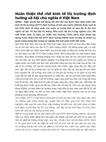 Hoàn thiện thể chế kinh tế thị trường định hướng xã hội chủ nghĩa ở Việt Nam