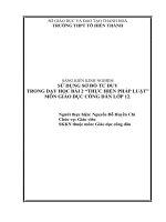 SKKN sử DỤNG sơ đồ tư DUY TRONG dạy học bài 2 “THỰC HIỆN PHÁP LUẬT” môn GIÁO dục CÔNG dân lớp 12 