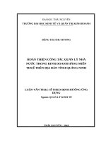 Hoàn thiện công tác quản lý nhà nước trong kinh doanh hàng miễn thuế trên địa bàn tỉnh quảng ninh 