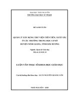 Quản lý xây dựng thư viện tiên tiến, xuất sắc ở các trường trung học cơ sở huyện ninh giang, tỉnh hải dương 