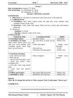 giáo án tiếng anh tiểu họcđịnh hướng phát triển NL hs  tuần 1 năm 2018