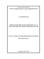 Chính sách hỗ trợ doanh nghiệp nhỏ và vừa trong đổi mới công nghệ ở thành phố Việt Trì (Luận văn thạc sĩ)