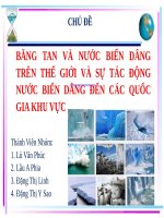BĂNG TAN VÀ NƯỚC BIỂN DÂNG TRÊN THẾ GIỚI VÀ SỰ TÁC ĐỘNG NƯỚC BIỂN DÂNG ĐẾN CÁC QUỐC GIA KHU VỰC