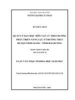 Quản lý dạy học môn Vật lý theo hướng phát triển năng lực ở trường trung học cơ sở huyện Ninh Giang, tỉnh Hải Dương (Luận văn thạc sĩ)