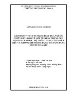 skkn giáo dục ý thức sử dụng hiệu quả nguồn nhiên liệu, bảo vệ môi trường thông qua nội dung bài học hệ thống cung cấp nhiên liệu và không khí trong động cơ xăng dùng bộ chế hòa khí 
