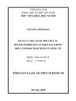 Quản lý nhà nước đối với các doanh nghiệp bán lẻ hiện đại trong bối cảnh hội nhập kinh tế quốc tế TT