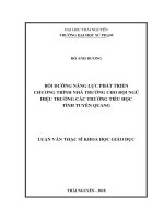 Bồi dưỡng năng lực phát triển chương trình nhà trường cho đội ngũ hiệu trưởng các trường tiểu học tỉnh Tuyên Quang (LV thạc sĩ)