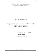 skkn sử DỤNG TÍNH CHẤT của TIẾP TUYẾN để CHỨNG MINH bất ĐẲNG THỨC 