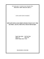 skkn rèn kĩ năng giải một số bài toán cực trị số phức bằng phương pháp hình học 