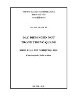 Đặc điểm ngôn ngữ trong thơ võ quảng (2018)